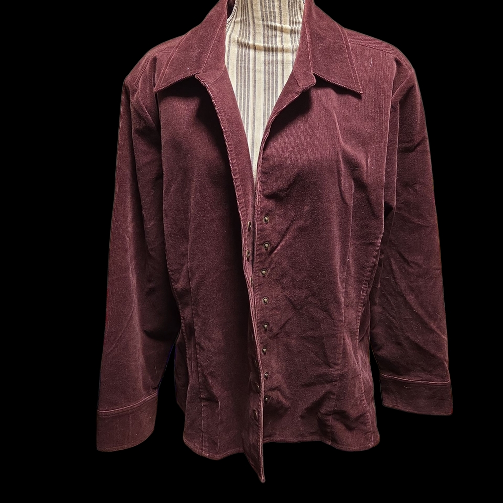 CJ Banks Brown Lightweight Corduroy Shirt Jacket